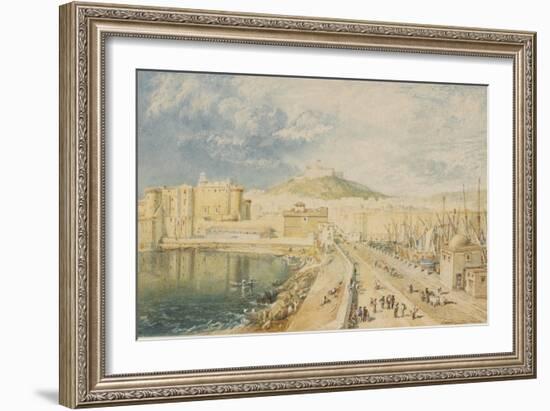 Old Harbour, Naples, 1818 (W/C on Paper)-Joseph Mallord William Turner-Framed Giclee Print