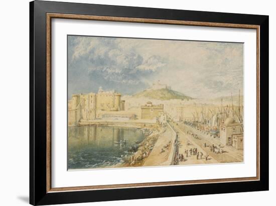 Old Harbour, Naples, 1818 (W/C on Paper)-Joseph Mallord William Turner-Framed Giclee Print