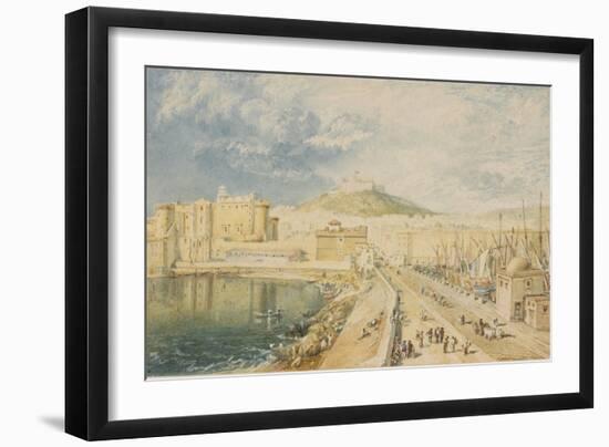 Old Harbour, Naples, 1818 (W/C on Paper)-Joseph Mallord William Turner-Framed Giclee Print