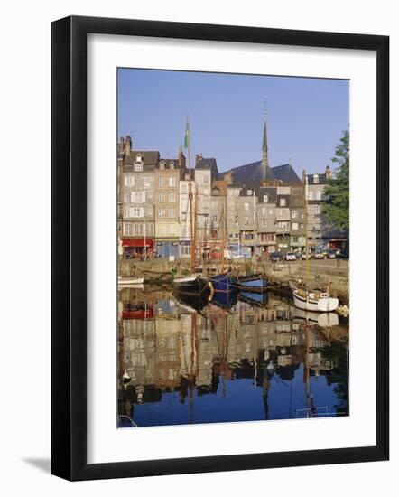 Old Harbour, St. Catherine's Quay and Spire of St. Catherine's Church Behind, Honfleur, France-Richard Ashworth-Framed Photographic Print