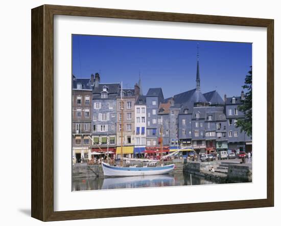 Old Harbour, St. Catherine's Quay and Spire of St. Catherine's Church Behind, Honfleur, France-Guy Thouvenin-Framed Photographic Print