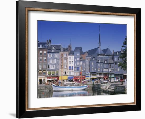 Old Harbour, St. Catherine's Quay and Spire of St. Catherine's Church Behind, Honfleur, France-Guy Thouvenin-Framed Photographic Print