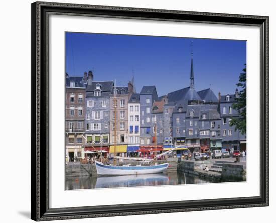 Old Harbour, St. Catherine's Quay and Spire of St. Catherine's Church Behind, Honfleur, France-Guy Thouvenin-Framed Photographic Print