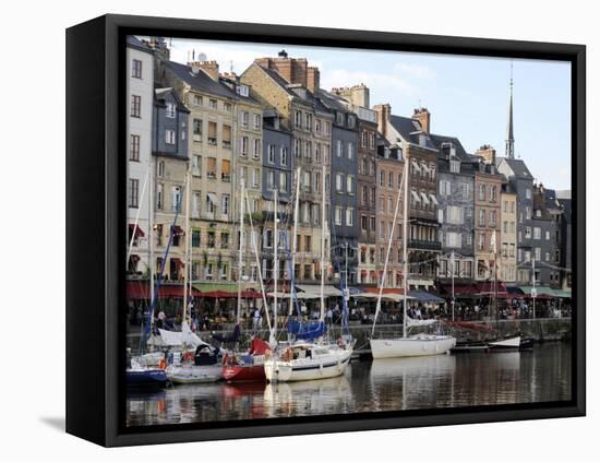 Old Harbour, St. Catherine's Quay and Spire of St. Catherine's Church Behind, Honfleur-Peter Richardson-Framed Premier Image Canvas