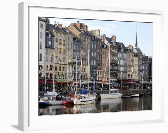 Old Harbour, St. Catherine's Quay and Spire of St. Catherine's Church Behind, Honfleur-Peter Richardson-Framed Photographic Print