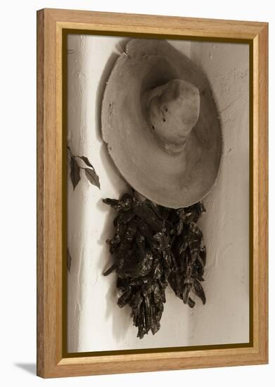 Old Hat and Ristras-Kathy Mahan-Framed Premier Image Canvas