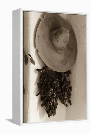 Old Hat and Ristras-Kathy Mahan-Framed Premier Image Canvas