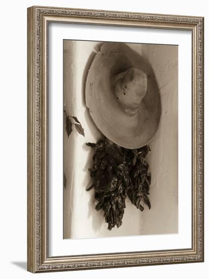 Old Hat and Ristras-Kathy Mahan-Framed Photographic Print