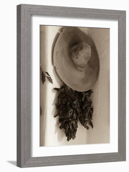 Old Hat and Ristras-Kathy Mahan-Framed Photographic Print