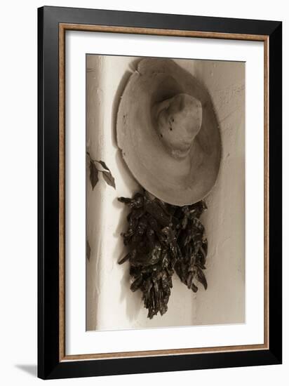 Old Hat and Ristras-Kathy Mahan-Framed Photographic Print