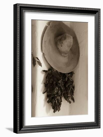 Old Hat and Ristras-Kathy Mahan-Framed Photographic Print