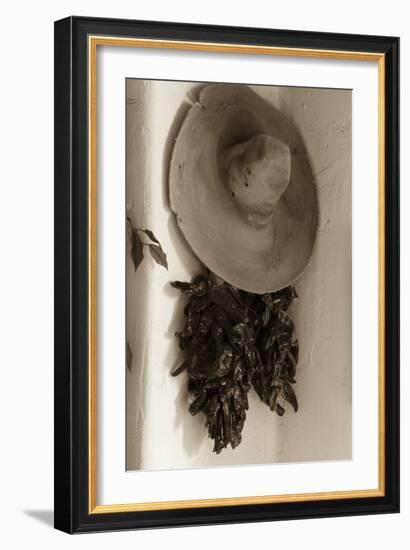 Old Hat and Ristras-Kathy Mahan-Framed Photographic Print