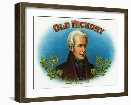 Old Hickory Brand Cigar Box Label, Andrew Jackson-Lantern Press-Framed Art Print