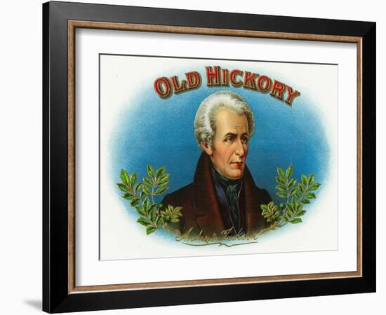 Old Hickory Brand Cigar Box Label, Andrew Jackson-Lantern Press-Framed Art Print