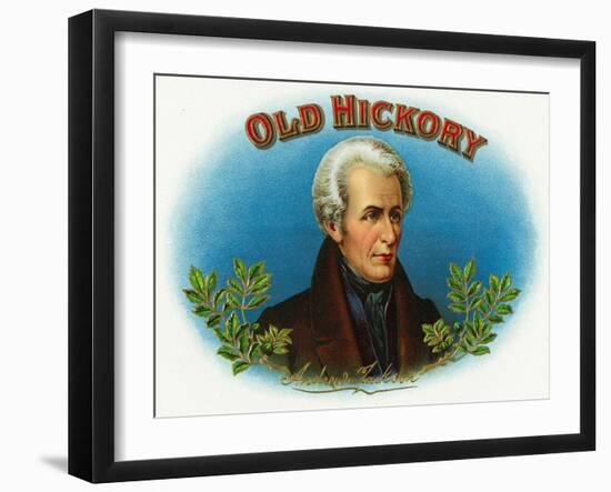 Old Hickory Brand Cigar Box Label, Andrew Jackson-Lantern Press-Framed Art Print