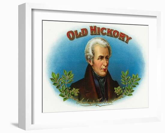 Old Hickory Brand Cigar Box Label, Andrew Jackson-Lantern Press-Framed Art Print