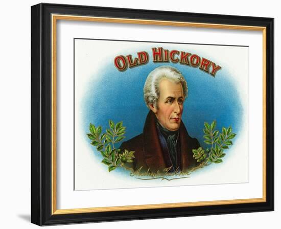 Old Hickory Brand Cigar Box Label, Andrew Jackson-Lantern Press-Framed Art Print