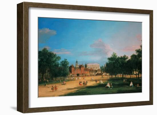 Old Horse Guards and the Banqueting Hall, Whitehall from St James's Park, 1749-Canaletto-Framed Giclee Print