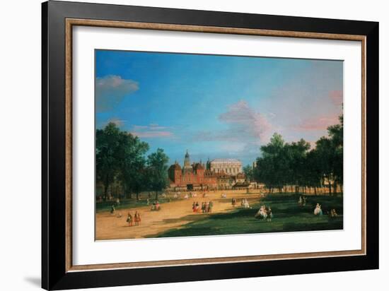 Old Horse Guards and the Banqueting Hall, Whitehall from St James's Park, 1749-Canaletto-Framed Giclee Print