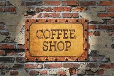 Rusted Coffee Sign On 1890'S Brick Wall-Old Hotroder-Premium Giclee Print