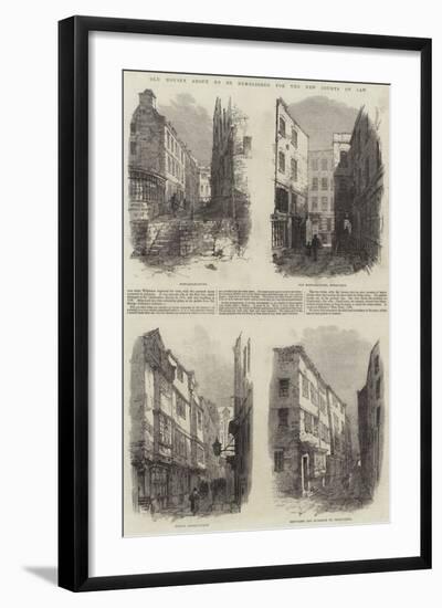 Old Houses About to Be Demolished for the New Courts of Law-Samuel Read-Framed Giclee Print