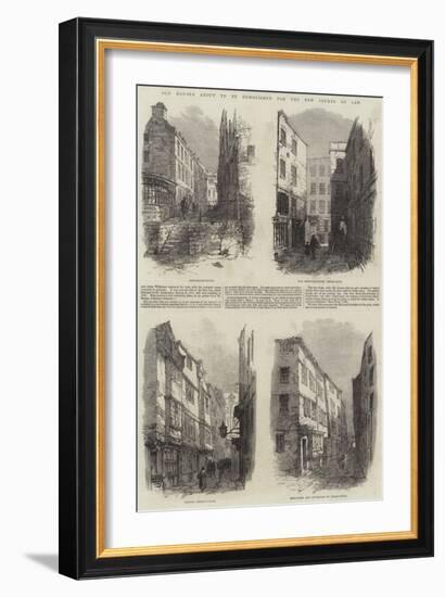 Old Houses About to Be Demolished for the New Courts of Law-Samuel Read-Framed Giclee Print