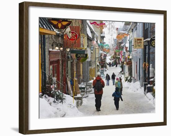 Old Houses Along the Street, Quebec City, Canada-Keren Su-Framed Photographic Print
