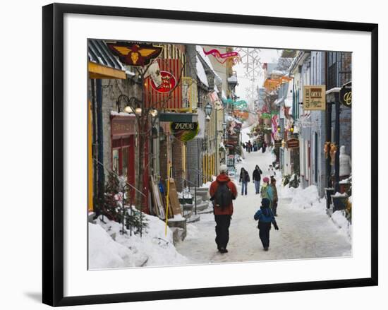 Old Houses Along the Street, Quebec City, Canada-Keren Su-Framed Photographic Print