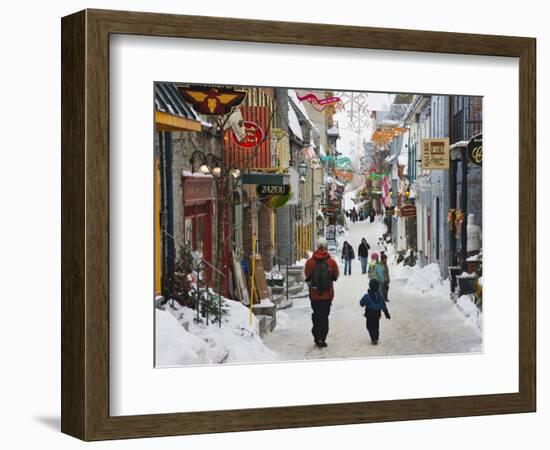 Old Houses Along the Street, Quebec City, Canada-Keren Su-Framed Photographic Print