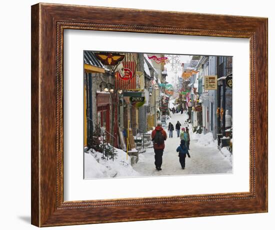 Old Houses Along the Street, Quebec City, Canada-Keren Su-Framed Photographic Print