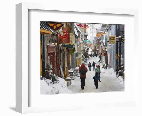 Old Houses Along the Street, Quebec City, Canada-Keren Su-Framed Photographic Print