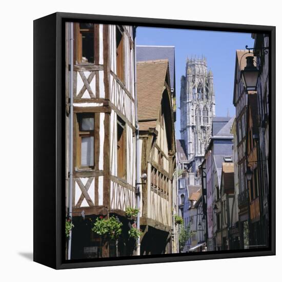 Old Houses and St. Ouen Church, Rouen, Seine Maritime, Haute Normandie (Normandy), France, Europe-Roy Rainford-Framed Premier Image Canvas