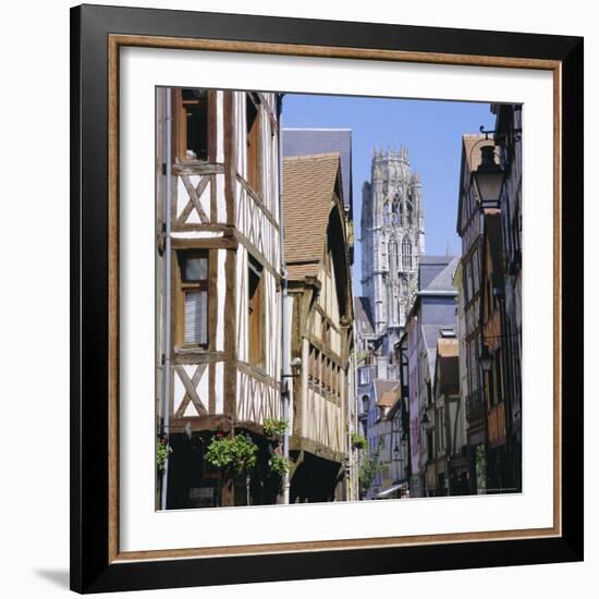 Old Houses and St. Ouen Church, Rouen, Seine Maritime, Haute Normandie (Normandy), France, Europe-Roy Rainford-Framed Photographic Print