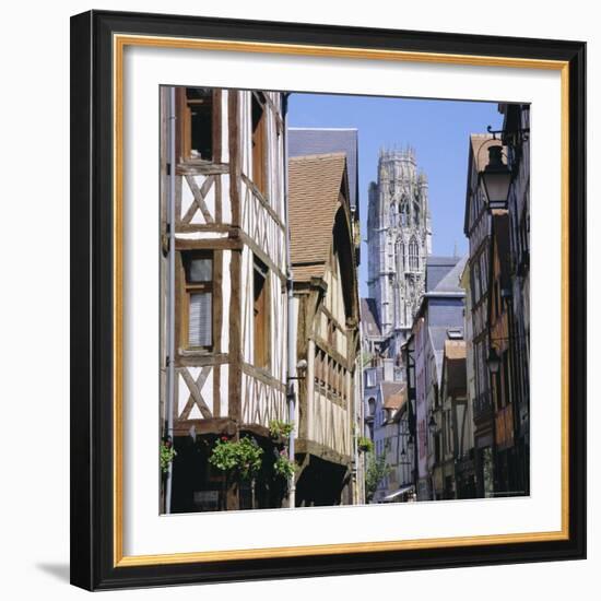 Old Houses and St. Ouen Church, Rouen, Seine Maritime, Haute Normandie (Normandy), France, Europe-Roy Rainford-Framed Photographic Print