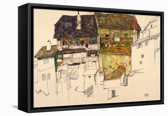 Old Houses in Krumau, 1914-Egon Schiele-Framed Premier Image Canvas