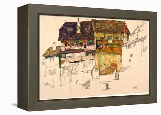 Old Houses in Krumau-Egon Schiele-Framed Premier Image Canvas