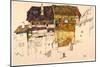 Old Houses in Krumau-Egon Schiele-Mounted Giclee Print