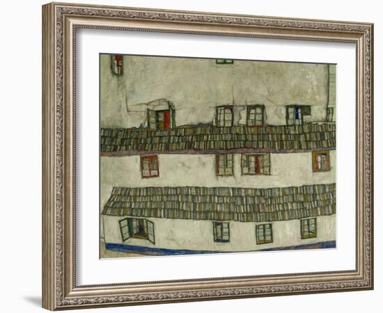 Old Houses (Krumlov, Bohemia), 1917-Egon Schiele-Framed Giclee Print