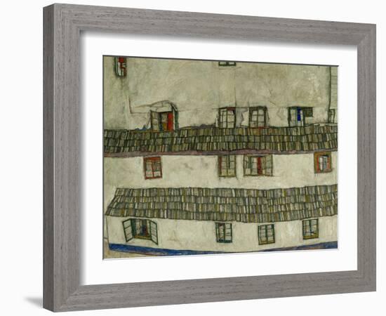 Old Houses (Krumlov, Bohemia), 1917-Egon Schiele-Framed Giclee Print