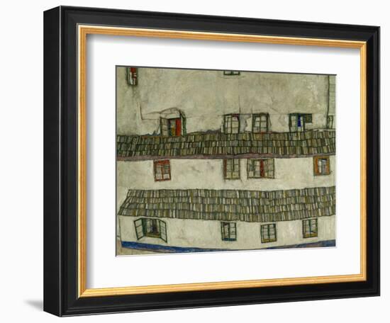 Old Houses (Krumlov, Bohemia), 1917-Egon Schiele-Framed Giclee Print