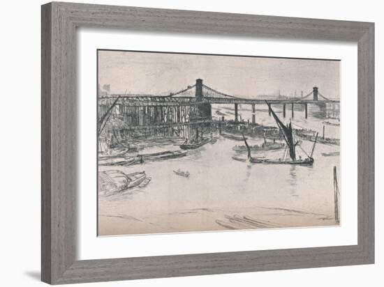 Old Hungerford Bridge, 1861, (1903)-James Abbott McNeill Whistler-Framed Giclee Print