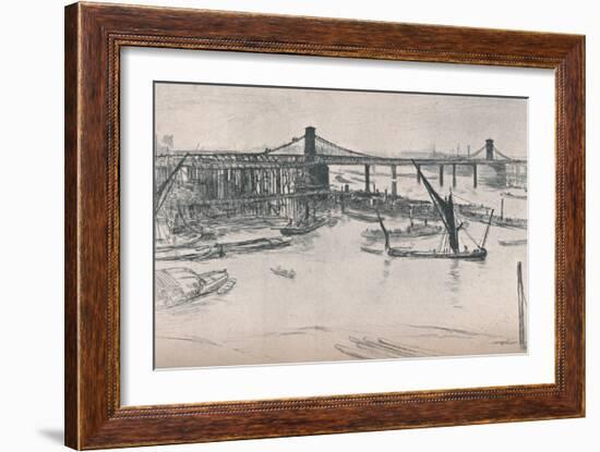 Old Hungerford Bridge, 1861, (1903)-James Abbott McNeill Whistler-Framed Giclee Print