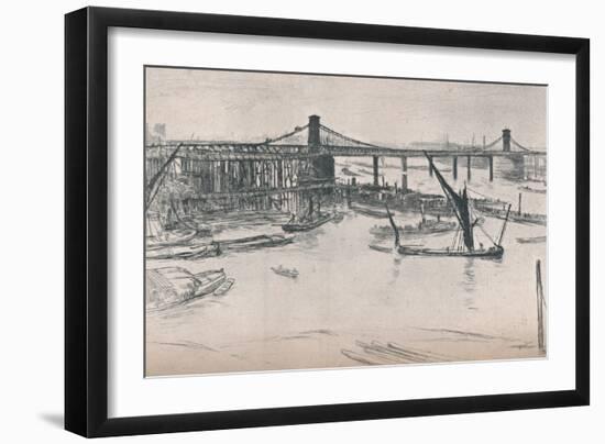 Old Hungerford Bridge, 1861, (1903)-James Abbott McNeill Whistler-Framed Giclee Print