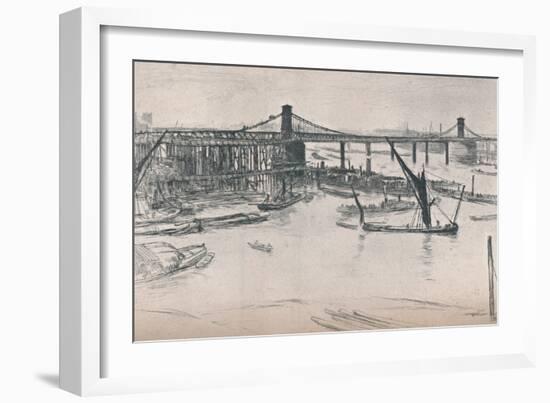 Old Hungerford Bridge, 1861, (1903)-James Abbott McNeill Whistler-Framed Giclee Print