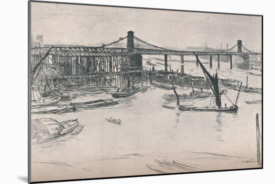 Old Hungerford Bridge, 1861, (1903)-James Abbott McNeill Whistler-Mounted Giclee Print