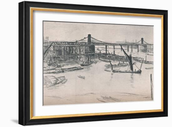 Old Hungerford Bridge, 1861, (1903)-James Abbott McNeill Whistler-Framed Giclee Print