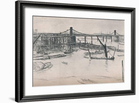 Old Hungerford Bridge, 1861, (1903)-James Abbott McNeill Whistler-Framed Giclee Print
