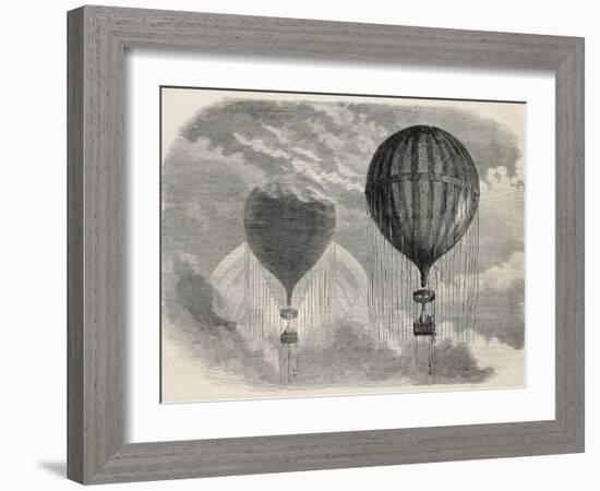 Old Illustration Of A Strange Optical Phenomena During Aerostat Ascension In Paris, 15 April 1868-marzolino-Framed Art Print