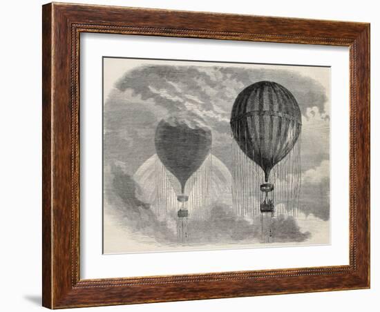 Old Illustration Of A Strange Optical Phenomena During Aerostat Ascension In Paris, 15 April 1868-marzolino-Framed Art Print