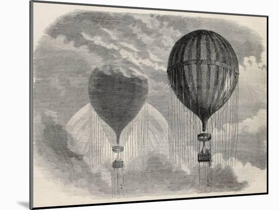 Old Illustration Of A Strange Optical Phenomena During Aerostat Ascension In Paris, 15 April 1868-marzolino-Mounted Art Print